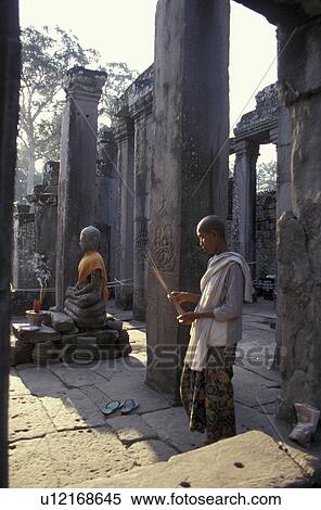 thom, person, angkor, shrine, cambodia, people View Large Photo Image Stock Photography - thom, person, angkor, shrine, cambodia, people. Fotosearch