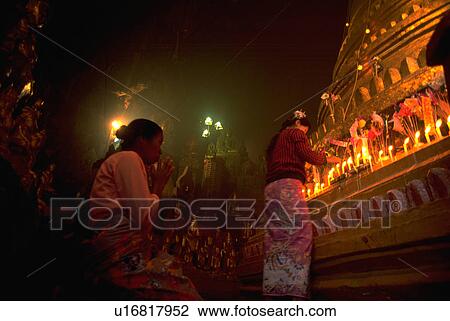 Stock Image - thousand, people, temple, cave, pindaya, love. Fotosearch