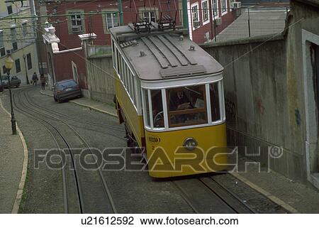 tracks, street, cable, portugal, lisbon, car View Large Photo Image Stock Image - tracks, street, cable, portugal, lisbon, car. Fotosearch