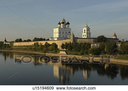 Stock Photo - viewed, person, pskov, kremlin, russia, people. Fotosearch