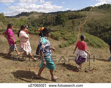 Stock Image - walking, person, group, honduras, women, people. Fotosearch