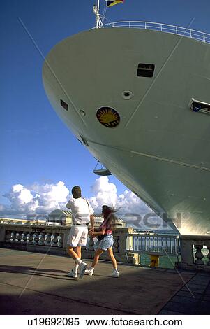 walks, port, ship, cruise, couple View Large Photo Image Stock Photography - walks, port, ship, cruise, couple. Fotosearch