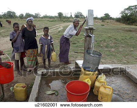 Stock Image - zambia, people, person, fitness, hand, water. Fotosearch