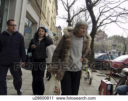 Stock Image - 2004, person, scene, street, bulgaria, people. Fotosearch