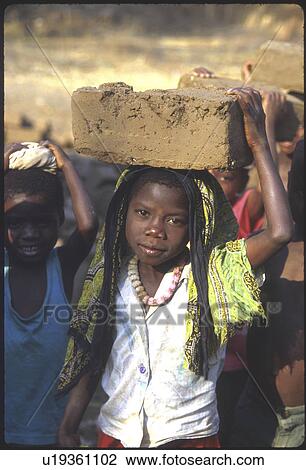 Stock Image - 3032, house, construction, person, child, people. Fotosearch