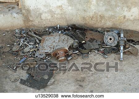 Stock Photo - abstract, metal, graphic, junk, garbage, debris. Fotosearch