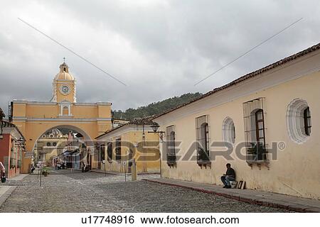Stock Photograph - antigua, person, scene, street, guatemala, people. Fotosearch