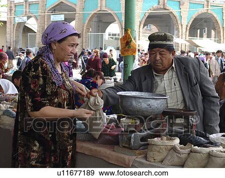 Stock Photo - asia, person, central, market, outdoor, people. Fotosearch