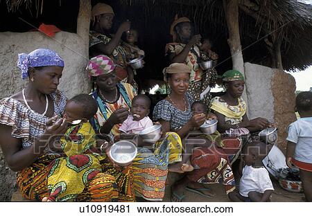 Stock Image - babyfeeding, people, benin, person, child, food. Fotosearch