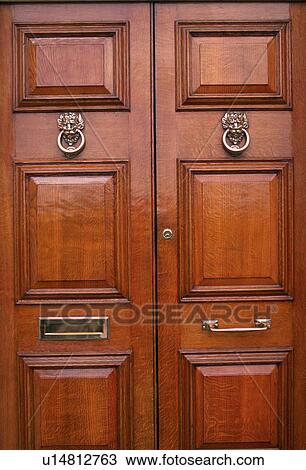 Stock Image - bath, wooden, crescent, royal, doorway, detail. Fotosearch