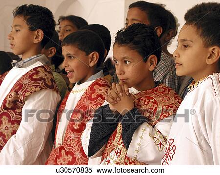 Stock Photography - boys, person, choir, egypt, 8016, people. Fotosearch