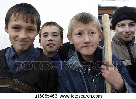 Stock Image - boys, person, secondary, russia, school, people. Fotosearch