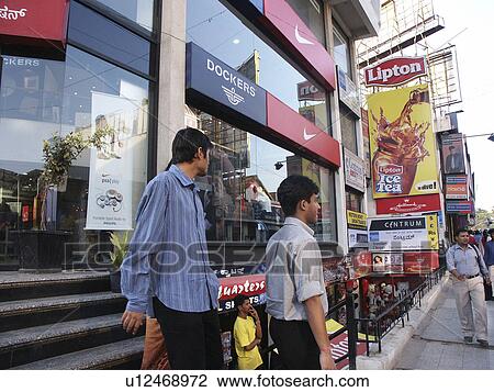 Stock Image - brigade, shopping, district, india, person, people. Fotosearch