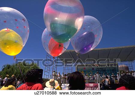 Stock Photo - ca, audience, oakland, lake, festival, music. Fotosearch