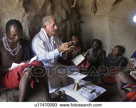 Stock Image - catholic, person, tribals, watatulu, tanzania, people. Fotosearch