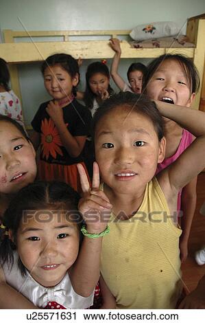 Stock Image - center, person, verbist, mongolia, children, people. Fotosearch
