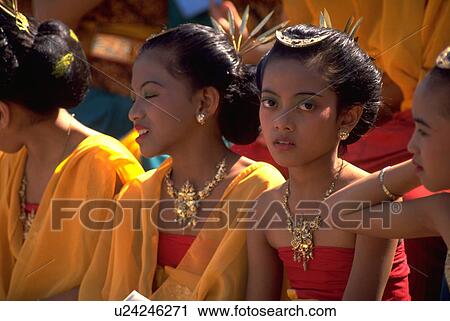 Stock Image - ceremonial, girl, girls, children, beauty, people. Fotosearch