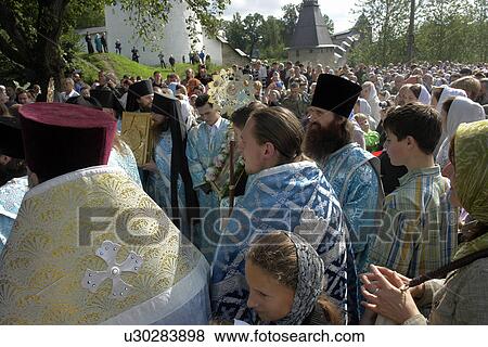 Stock Photo - circumambulating, person, clergy, pilgrims, russia, people. Fotosearch