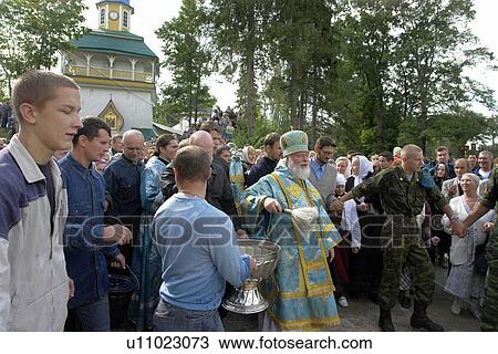 Stock Image - clergy, people, pilgrims, russia, person, party. Fotosearch
