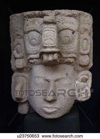 Stock Image - copan, person, head, stone, honduras, people. Fotosearch