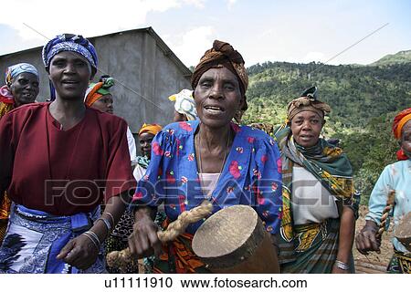 Stock Image - dancing, person, females, tanzania, women, people. Fotosearch