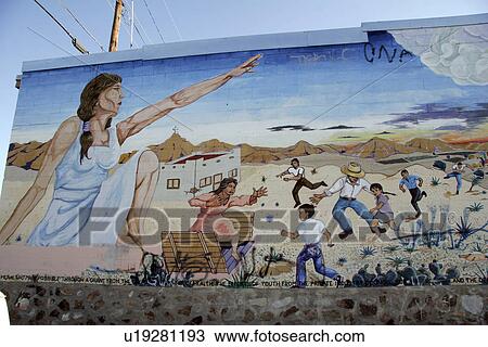 Stock Image - depicting, person, murals, usa, art, people. Fotosearch