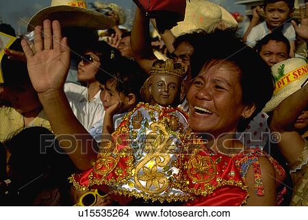 Picture - doll, female, nino, santo, holds, woman. Fotosearch
