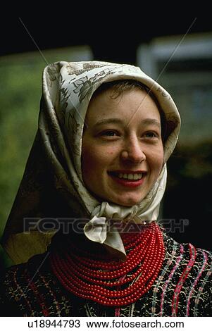 Stock Image - dress, woman, traditional, wears, female, young. Fotosearch