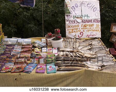 Stock Photo - dried, person, russia, 7912, fish, people. Fotosearch