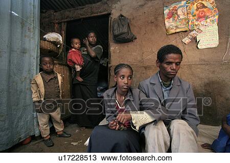 Stock Image - ethiopia, people, home, person, house, family. Fotosearch