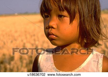 Stock Image - farm, child, father, watches, kid, girl. Fotosearch