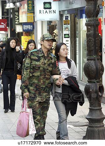 Stock Image - fashionable, shopping, korea, person, pattern, people. Fotosearch