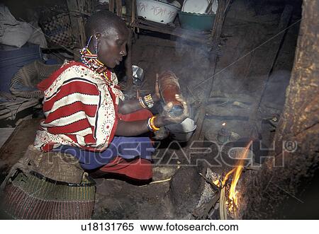 Stock Photography - fire, food, person, house, people, woman. Fotosearch
