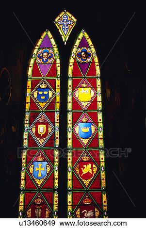 Stock Photo - frederiksborg, detail, window, glass, stained, architectural. Fotosearch