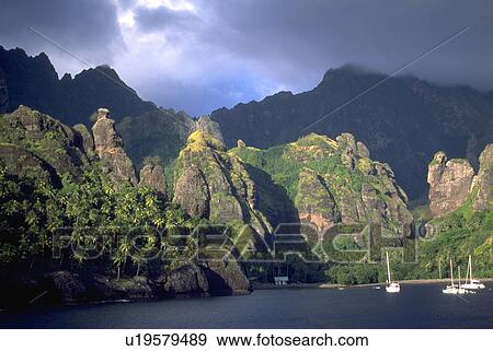Stock Photo - french, boats, island, hiva, fatu, sail. Fotosearch