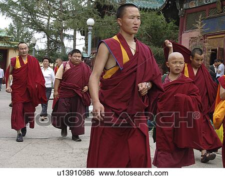Stock Photograph - gandan, person, monks, buddhist, mongolia, people. Fotosearch
