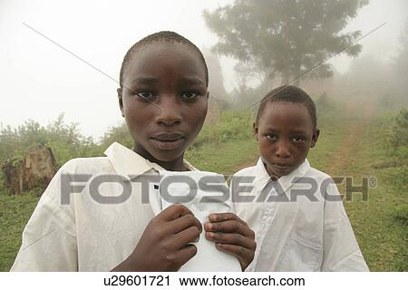 Stock Image - girls, person, tanzania, children, school, people. Fotosearch