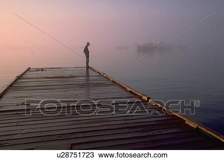 hazy, nature, dock, thoughful, person, water View Large Photo Image Stock Image - hazy, nature, dock, thoughful, person, water. Fotosearch