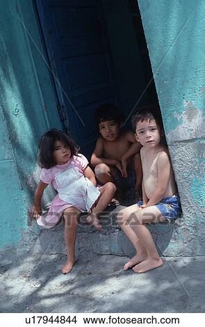 Picture - hispanic, siblings, kids, children, mexican. Fotosearch