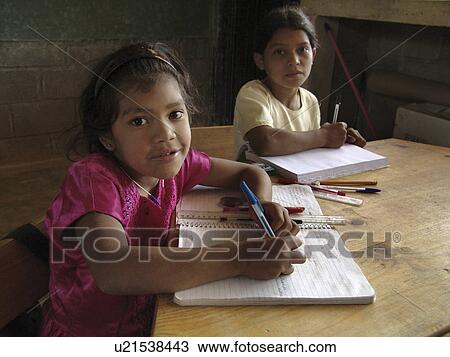 Stock Image - honduras, girl, children, school, person, people. Fotosearch