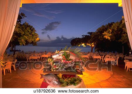 Stock Photograph - hotel, fish, resort, buffet, gourmet, food. Fotosearch
