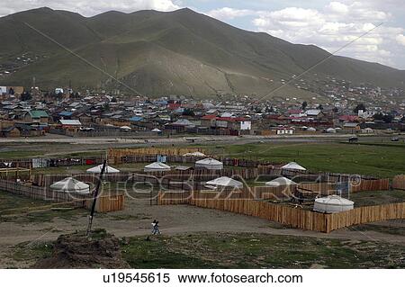 Stock Photography - housing, person, new, yurts, mongolia, people. Fotosearch