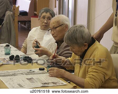 japan, person, elderly, home, art, people View Large Photo Image Stock Photo - japan, person, elderly, home, art, people. Fotosearch