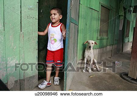 Stock Photograph - kid, people, children, person, child, dog. Fotosearch