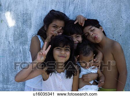 Stock Image - kids, hamming, hispanic, mexican, children. Fotosearch