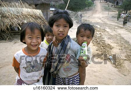Picture - lahu, person, thailand, 9383, children, people. Fotosearch