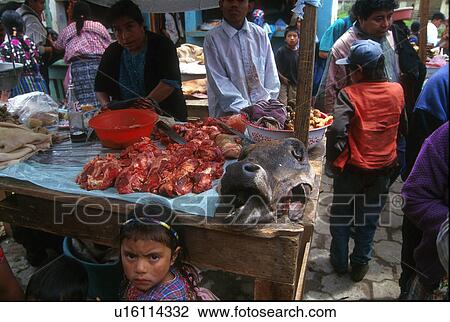 Stock Image - meat, people, guatemala, 5023, person, business. Fotosearch