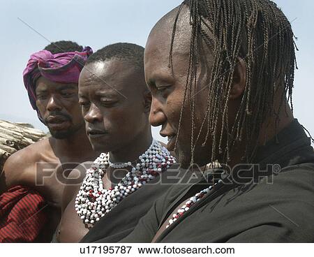Stock Photo - men, person, tribal, watatulu, tanzania, people. Fotosearch