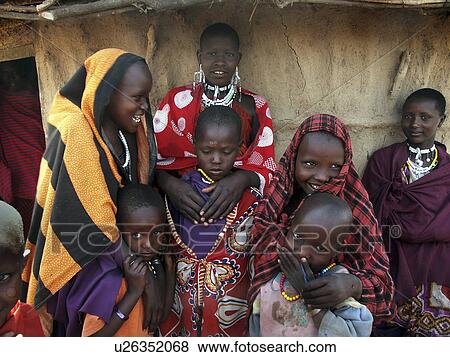 Stock Photo - moita, person, masai, tanzania, children, people. Fotosearch