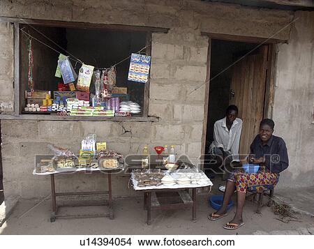 Picture - mongu, person, shop, small, zambia, people. Fotosearch